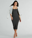 So Effortless Ribbed Knit Bodycon Midi Dress