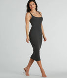So Effortless Ribbed Knit Bodycon Midi Dress