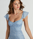 Stay Sweet Flutter Sleeve Ditsy Floral Mini Dress