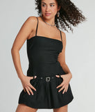 If You Pleats Sleeveless Pleated A-Line Mini Dress
