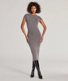 The Back To Basics Ribbed Knit Midi Dress offers a versatile spring style, with a cozy sweater knit perfect for office wear, casual day outings, or layered outfits.
