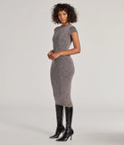 Revamp your 2025 wardrobe with this chic addition, the Back To Basics Ribbed Knit Midi Dress in charcoal, perfect for elevating your style in the new year.