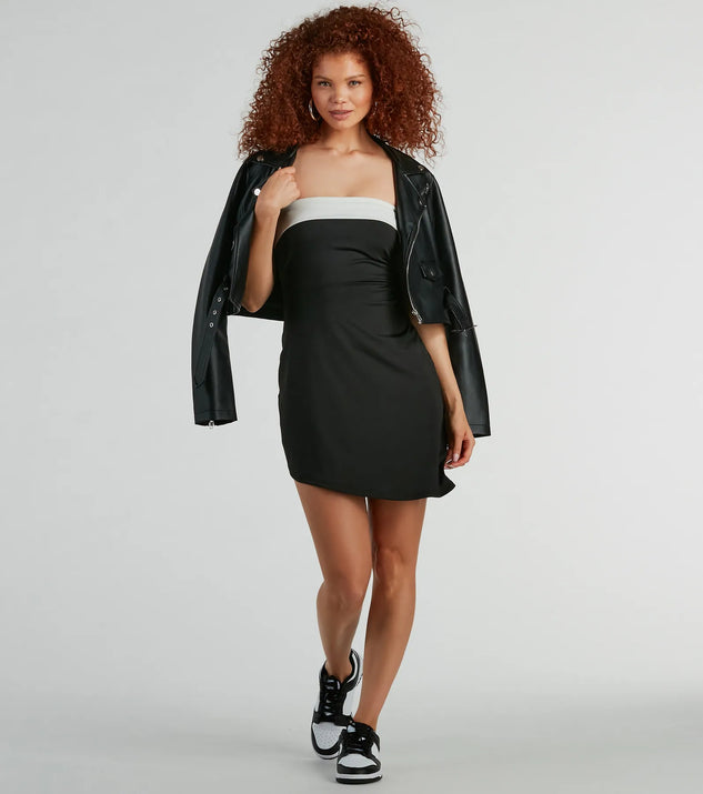 Arrived In Style Strapless Knit Mini Dress | Windsor