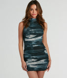 The Artsy Scene Mock Neck Abstract Mini Dress is a mini dress that will make a statement with its short hemline and on-trend details to have you ready for any event!