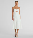 The midi dress length on the Sensational Delight Sweetheart Cutout Midi Dress provides an elevated silhouette perfect for any party, occasion, or everyday styling.