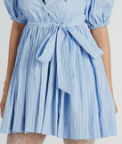 Sweet Vibes Collared Striped Woven Skater Dress