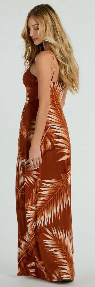 The Island Breeze Tropical Cutout Slit Maxi Dress is a casual dress for more than special occasions with a fitted or flowy silhouette and accents in the most recent trends!