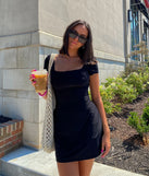 Revamp your 2025 wardrobe with this chic addition, the Must-Have Tie Back A-Line Mini Dress in black, perfect for elevating your style in the new year.