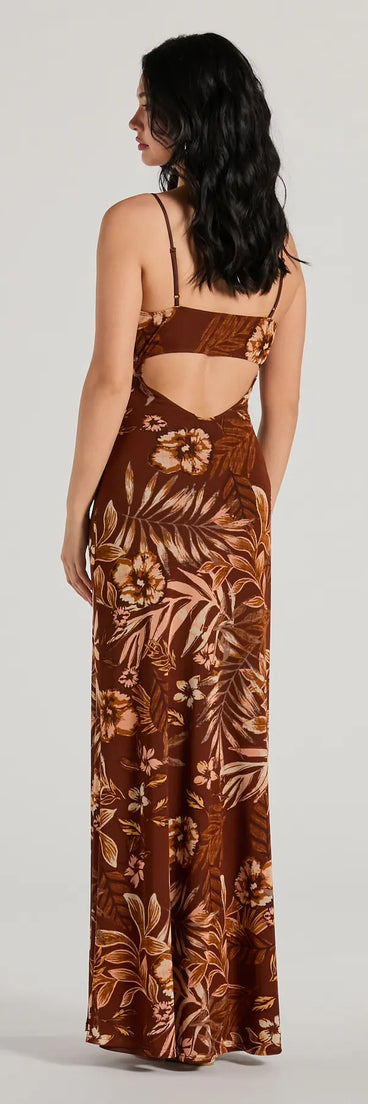 The Paradise Pick V-Neck Cutout Tropical Maxi Dress is a casual dress for more than special occasions with a fitted or flowy silhouette and accents in the most recent trends!