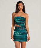 Artsy Flair Strapless Cutout Abstract Mini Dress