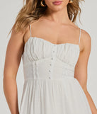 Feel The Romance Sweetheart Button Lace Trim Maxi Dress