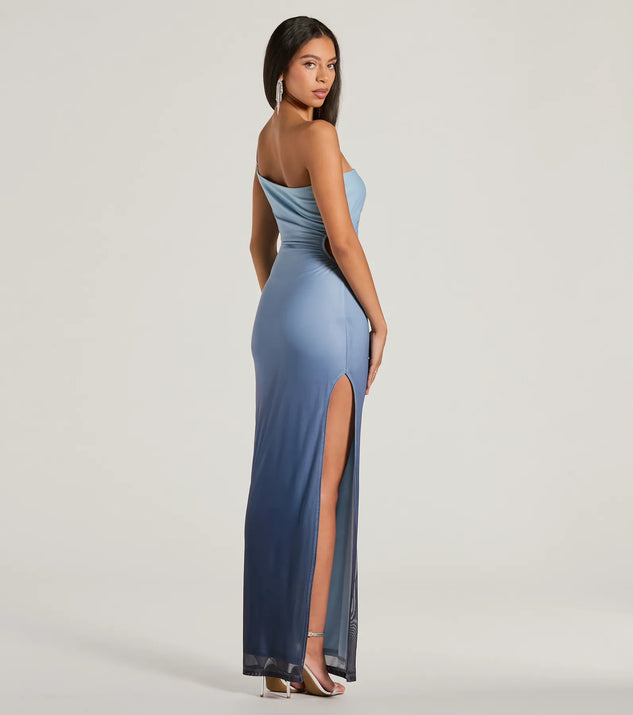 Special Stunner One-Shoulder Cutout Ombre Maxi Dress | Windsor