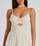 Best Feeling Scoop Neck Cutout A-Line Midi Dress