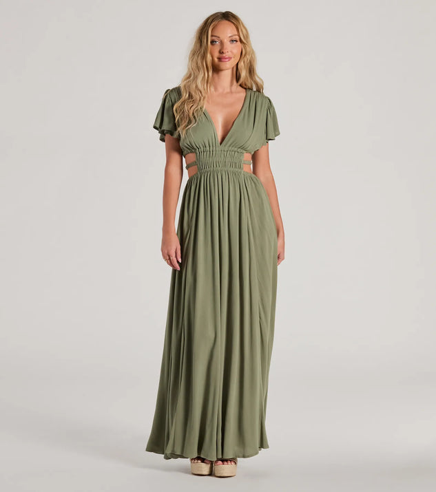 The Make Hearts Flutter Short Sleeve Cutout Maxi Dress is a casual dress for more than special occasions with a fitted or flowy silhouette and accents in the most recent trends!