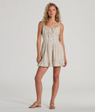 The Cute Style Button Ruffled Striped Linen Skater Dress is a mini dress that will make a statement with its short hemline and on-trend details to have you ready for any event!