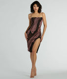 The Abstract Beauty Printed Slit Midi Dress is a casual dress for more than special occasions with a fitted or flowy silhouette and accents in the most recent trends!