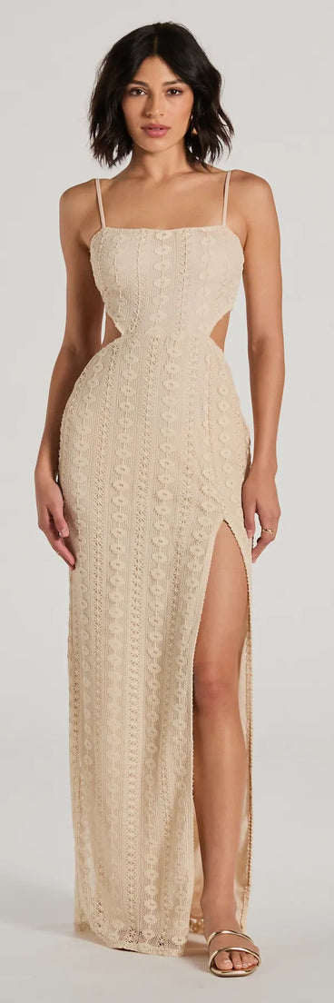 Sunny Thoughts Sleeveless Cutout Crochet Maxi Dress