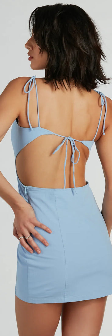 Baby Got Open Back Poplin Woven Mini Dress