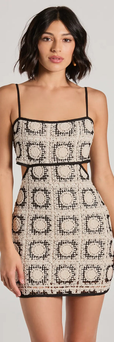 Beachy Babe Tie-Back Crochet Mini Dress