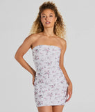 Sweet Ditsy Floral Eyelet Strapless Mini Dress