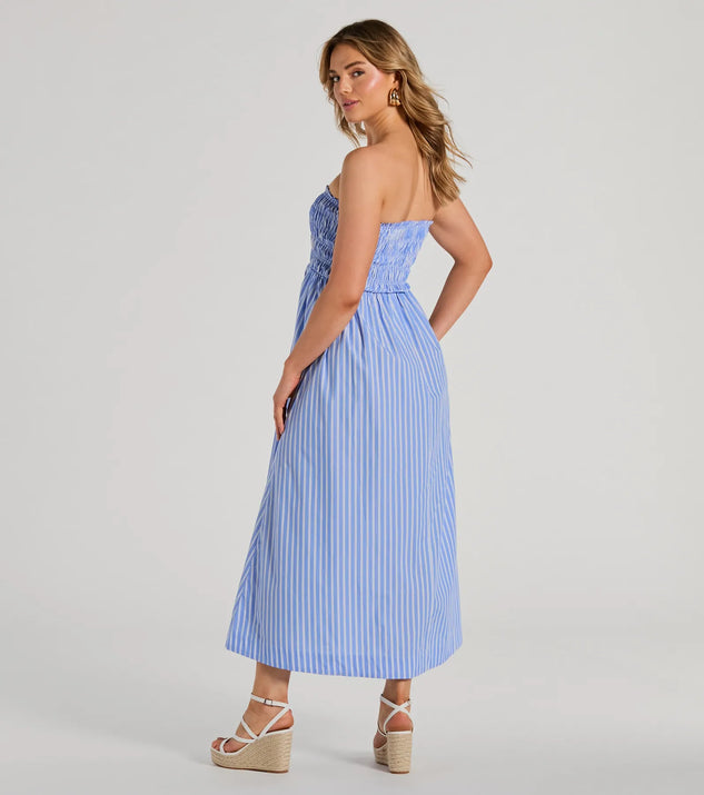 Signature Stripes Strapless A-Line Maxi Dress Signature Stripes Strapless A-Line Maxi Dress