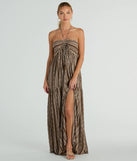 Desert Princess Halter Maxi Dress With Pockets