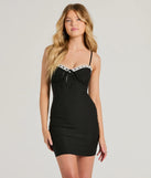 The Desirable Sultry Sweetheart Bow Bodycon Mini Dress is a mini dress that will make a statement with its short hemline and on-trend details to have you ready for any event!