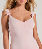 Adorable Intent Sleeveless Bow Bodycon Mini Dress