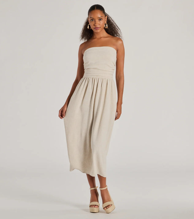 Effortlessly Elevated Strapless Linen-Blend Dress | Windsor Effortlessly Elevated Strapless Linen-Blend Dress | Windsor