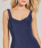 Step into seasonal chic with the Definite Beauty V-Neck A-Line Mini Dress, a navy mini dress featuring an above-the-knee cut ideal for cocktail parties, festive gatherings, or clubwear.