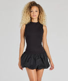 Step into seasonal chic with the Chicest Vibe Drop Waist Bubble Hem Mini Dress, a multi-color mini dress featuring an above-the-knee cut ideal for cocktail parties, festive gatherings, or clubwear.