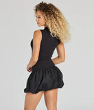 Revamp your 2025 wardrobe with this chic addition, the Chicest Vibe Drop Waist Bubble Hem Mini Dress in black, perfect for elevating your style in the new year.