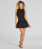 Make a bold statement in the Chicest Vibe Drop Waist Bubble Hem Mini Dress in black, the perfect spring dress for weddings, cocktail hours, nights out, and/or seasonal celebrations.