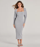 The She's The Main Rib Knit Strapless Midi Dress offers a versatile spring style, with a cozy sweater knit perfect for office wear, casual day outings, or layered outfits.