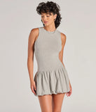 The Weekend Feeling Sleeveless Bubble Hem Mini Dress is a mini dress that will make a statement with its short hemline and on-trend details to have you ready for any event!