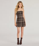 Find Me In Plaid A-Line Mini Dress