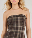 Find Me In Plaid A-Line Mini Dress