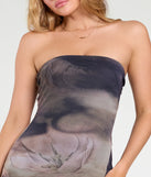 Make a bold statement in the Day To Night Strapless Abstract Slit Maxi Dress in black, the perfect spring dress for weddings, cocktail hours, nights out, and/or seasonal celebrations.