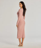Whether you're headed to brunch or running errands, the Basic Cutie Long Sleeve Knit Midi Dress in mauve delivers effortless style in a breathable, go-to casual dress.