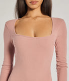 Make a bold statement in the Basic Cutie Long Sleeve Knit Midi Dress in mauve, the perfect spring dress for weddings, cocktail hours, nights out, and/or seasonal celebrations.