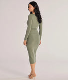 Whether you're headed to brunch or running errands, the Always A Good Time Long Sleeve Midi Dress in olive green delivers effortless style in a breathable, go-to casual dress.