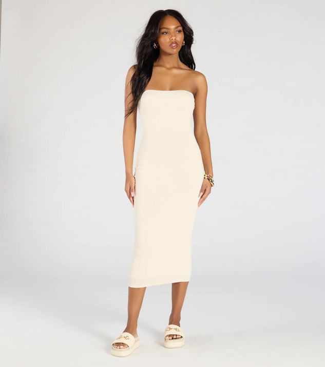 brandon maxwell berry strapless knit midi dress Brandon Maxwell - Berry Strapless Knit Midi Dress - Ivory - S - Moda Operandi On Sale Now with Up to 60% Off