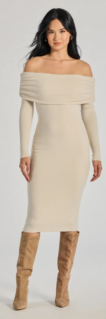 Casually Classic Long Sleeve Midi Dress | Windsor Casually Classic Long Sleeve Midi Dress | Windsor