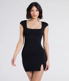 Whether you're headed to brunch or running errands, the Chic Girl Short Sleeve Bodycon Slit Mini Dress in black delivers effortless style in a breathable, go-to casual dress.