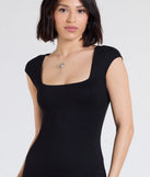 Whether you're headed to brunch or running errands, the Chic Girl Short Sleeve Bodycon Slit Mini Dress in black delivers effortless style in a breathable, go-to casual dress.