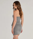 Revamp your 2025 wardrobe with this chic addition, the Fresh Lines Sleeveless Pinstripe Mini Tube Dress in gray, perfect for elevating your style in the new year.