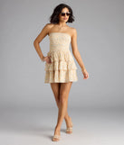 Shine with confidence, elegance, and standout style in the Sassy Sweet Floral Chiffon Ruffled Skater Dress—a ivory graduation dress designed with a fresh silhouette and the latest trends.