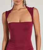 Revamp your 2025 wardrobe with this chic addition, the Chic Muse Square Neck Bodycon Mini Dress in burgundy, perfect for elevating your style in the new year.