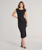 With its mid-calf hem and popular flattering fit, the Many Admirers Open Back Bodycon Midi Dress in black nails the balance of trend and ease, redefining go-to midi dresses for any occasion.