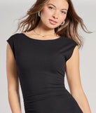 Make a bold statement in the Many Admirers Open Back Bodycon Midi Dress in black, the perfect summer dress for weddings, cocktail hours, nights out, and/or seasonal celebrations.